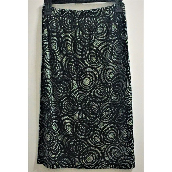 Kathy Ireland Black and Grey Midi Skirt Women's Small - Picture 2 of 5